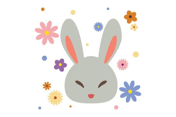 Download Retro Spring - Bunny and Flowers - Premium Resources