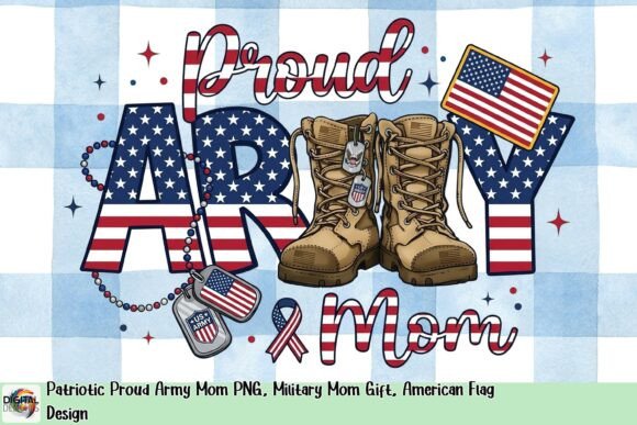 Download Patriotic Proud Army Mom PNG, Military Mom Gift, American Flag Design - Army mom Collection