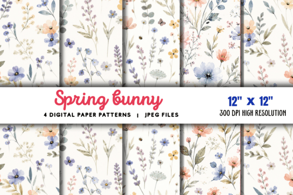 Download Spring Bunny Digital Paper Pattern 2 - Premium Resources