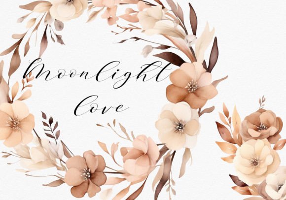 Download Beige and Brown Pastel Floral Elements - Floral elements Collection