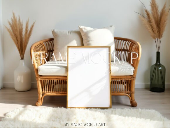 Download Boho Frame Poster Mockup Smart Object - Boho frame Collection