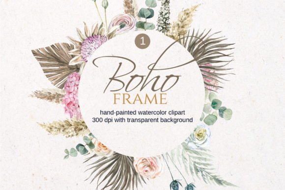 Download Watercolor Boho Frame - Boho frame Collection