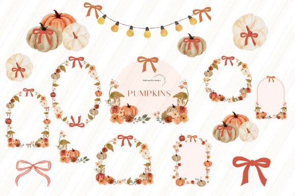 Download Fall Bow Boho Frame Pumpkin Clipart - Boho frame Collection