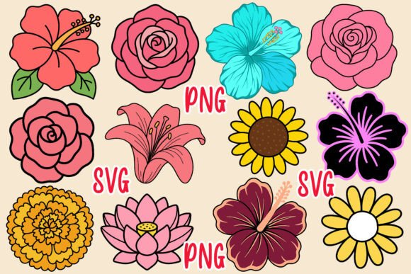 Download 32 Floral Elements SVG Flowers Clipart - Floral elements Collection