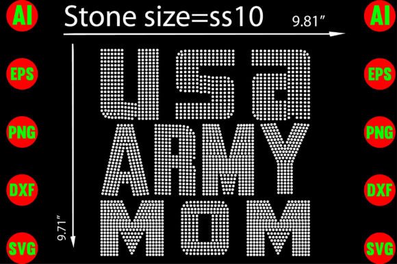 Download USA Army Mom Rhinestone Templates Design - Army mom Collection