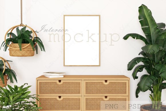 Download Boho Frame Mockup Interior, Living Room - Boho frame Collection